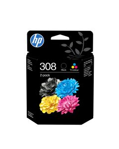 HP 308 originele 2-pack combo zwarte/driekleureninktcartridges