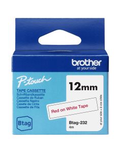 Brother BTAG-232 labelprinter-tape Rood op wit