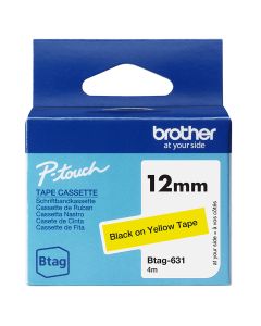 Brother BTAG-631 labelprinter-tape Zwart op geel