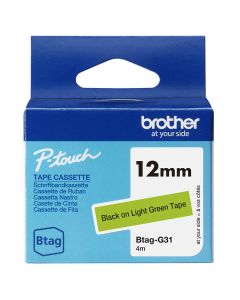 Brother BTAG-G31 labelprinter-tape Zwart op groen