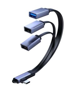 Microconnect MC-USBCANG-USBA3WAY video kabel adapter 0,12 m USB Type-C Blauw