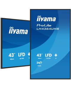 iiyama LH4364UHS-B1AG beeldkrant Digitale signage flatscreen 109,2 cm (43") LED Wifi 500 cd/m² 4K Ultra HD Zwart Type processor Android 24/7