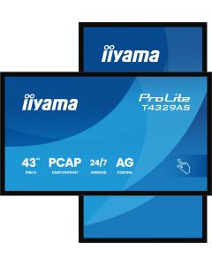 iiyama T4329AS-B1AG computer monitor 108 cm (42.5") 3840 x 2160 Pixels 4K Ultra HD LED Touchscreen Zwart