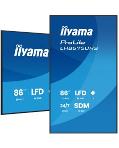 iiyama LH8675UHS-B2AG beeldkrant Digitale signage flatscreen 2,17 m (85.6") LCD Wifi 500 cd/m² 4K Ultra HD Zwart Type processor Android 11 24/7