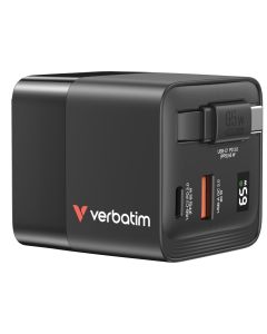 Verbatim GaN Charger 65W Universeel Zwart AC Snel opladen Binnen