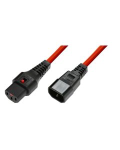 Microconnect MC-C13C14LOCK-2.5MR electriciteitssnoer Rood 2,5 m C13 stekker C14 stekker