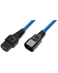 Microconnect MC-C13C14LOCK-2.5MB electriciteitssnoer Blauw 2,5 m C13 stekker C14 stekker