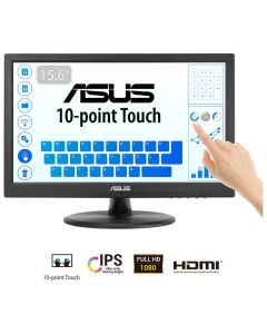 ASUS Touch VT169HE computer monitor 39,6 cm (15.6") 1920 x 1080 Pixels Full HD LED Touchscreen Tafelblad Zwart