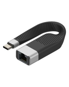 Techly ICOC USBC-RJ45 netwerkkabel Zwart 0,144 m Plat