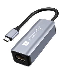 Techly IDATA USB-ETGIGA-CA laptop dock & poortreplicator Bedraad USB 3.2 Gen 1 (3.1 Gen 1) Type-C Zwart, Zilver
