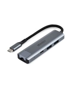 Lindy 43422 interface hub USB 3.2 Gen 2 (3.1 Gen 2) Type-C 10000 Mbit/s Grijs