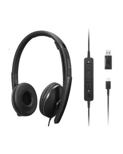 Lenovo 4XD1M39029 hoofdtelefoon/headset Bedraad Hoofdband USB Type-C Zwart