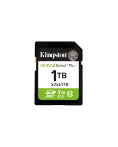 Kingston Technology 1TB SDXC Canvas Select Plus Gen3 150MB/s C10 UHS-I U3 V30