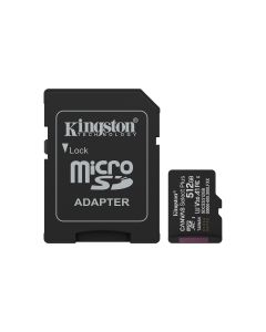 Kingston Technology 512GB microSDXC Canvas Select Plus Gen3 150MB/s A1 kaart + adapter