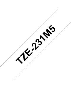 Brother TZE-231M5 labelprinter-tape Zwart op wit
