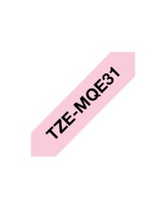 Brother TZEMQE31 labelprinter-tape Zwart op roze TZe