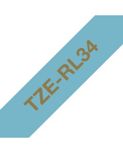 Brother TZE-RL34 labelprinter-tape Gold on blue