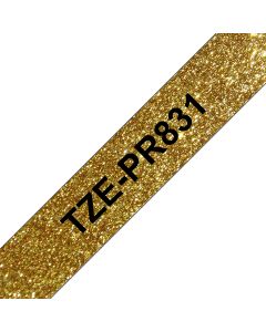 Brother TZE-PR831 labelprinter-tape Zwart op goud