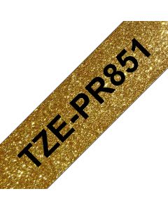 Brother TZE-PR851 labelprinter-tape Zwart op goud