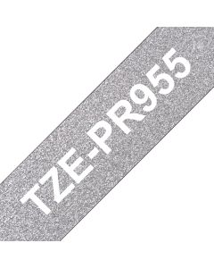Brother TZE-PR955 labelprinter-tape Wit op zilver