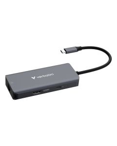 Verbatim USB-C essentiële multipoort hub 6 poorten: RJ45, HDMI, USB-C PD, 3 x USB-A 3.2 Gen 1