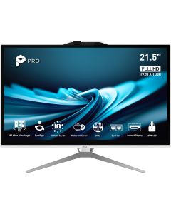 MSI Pro AP222T 14MA-606XEU All-in-One PC/workstation Intel® Core™ i3 i3-14100 54,6 cm (21.5") 1920 x 1080 Pixels Touchscreen Alles-in-één-pc 8 GB DDR4-SDRAM 512 GB SSD Wi-Fi 6E (802.11ax) Wit