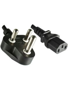 Microconnect Power cord South Africa Type B+C - C13, black, Big Plug, H05VV-F 3G 0.75 mm², 10A-250V, 1.8 m Zwart 0,5 m C13 stekker