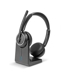 Lindy L118 Headset Draadloos Hoofdband Kantoor/callcenter USB Type-C Bluetooth Oplaadhouder Zwart