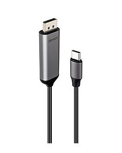 Lindy 43504 video kabel adapter 2 m USB Type-C DisplayPort Grijs