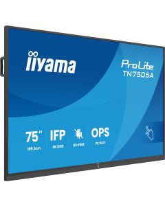 iiyama TN7505A-B1AG beeldkrant Interactief flatscreen 189,3 cm (74.5") 500 cd/m² 4K Ultra HD Zwart Touchscreen
