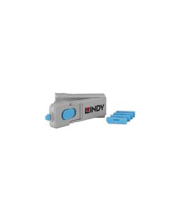 Lindy 40324 poortblokker Poortblokker + sleutel DisplayPort Blauw Acrylonitrielbutadieenstyreen (ABS) 5 stuk(s)