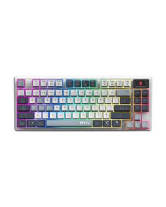 MSI FORGE GK600 TKL WIRELESS SKY toetsenbord Gamen USB + Bluetooth QWERTY Brits Engels Blauw, Wit
