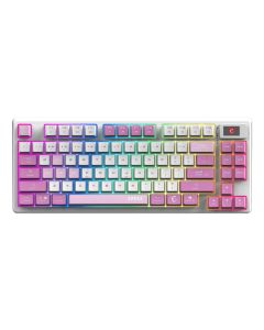MSI FORGE GK600 TKL WIRELESS VIOLET toetsenbord Gamen USB + Bluetooth QWERTY Spaans Roze, Violet, Wit