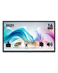MSI PRO MP165DE E6 Draagbare televisie en monitoor Draagbare monitor Zwart 39,6 cm (15.6") LED 1920 x 1080 Pixels