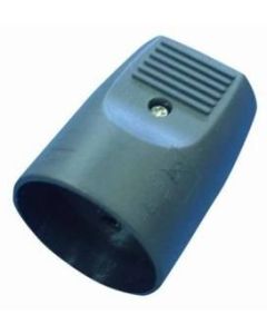 Microconnect Extender with earth, straight, black 10A-250V netstekker adapter Zwart