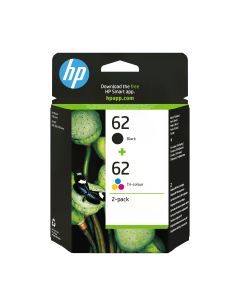 HP 62 originele zwarte/drie-kleuren inktcartridges, 2-pack