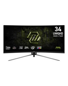 MSI MAG 345CQRF E20 computer monitor 86,4 cm (34") 3440 x 1440 Pixels UltraWide Dual Quad HD Zwart