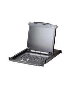 ATEN CL1000M rack console 43,2 cm (17") 1280 x 1024 Pixels Metaal, Kunststof Zwart 1U