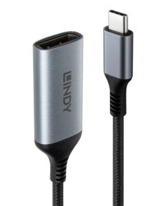 Lindy 43426 video kabel adapter 0,15 m USB Type-C DisplayPort Grijs, Zwart