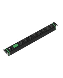 APC Easy Rack PDU, Basic, horizontaal, 1-fasig, 3,7 kW, 230 V, 16 A, 8 x C13-uitgangen, IEC 60320 C20-ingang