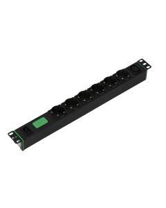 APC Easy Rack PDU, Basic, horizontaal, 1-fasig, 2,3 kW, 230 V, 10 A, 6 x SCHUKO- en 1 x C13-uitgangen, IEC 60320 C14-ingang