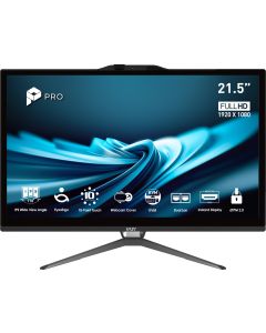 MSI Pro AP222T 14MA-613EU Intel® Core™ i3 i3-14100 54,6 cm (21.5") 1920 x 1080 Pixels Touchscreen Alles-in-één-pc 8 GB DDR4-SDRAM 512 GB SSD Windows 11 Home Wi-Fi 5 (802.11ac) Zwart