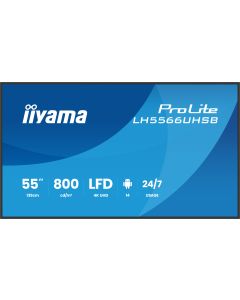 iiyama LH5566UHSB-B1AG beeldkrant Digitale signage flatscreen 139,7 cm (55") LCD Wifi 800 cd/m² 4K Ultra HD Zwart Type processor Android 24/7