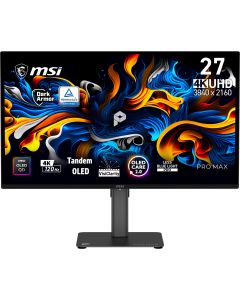 MSI Pro MAX 271UPX12G computer monitor 67,3 cm (26.5") 3840 x 2160 Pixels UltraWide Full HD QD-OLED Zwart