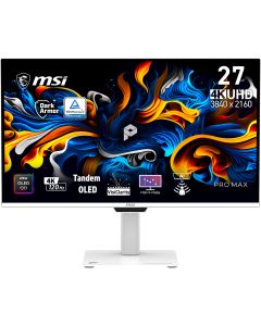 MSI Pro MAX 271UPXW12G computer monitor 67,3 cm (26.5") 3840 x 2160 Pixels UltraWide Full HD QD-OLED Wit