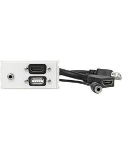 Vivolink WI221281 wandcontactdoos HDMI + USB A + 3.5mm Wit