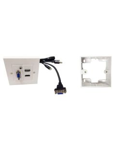 Vivolink WI221293 wandcontactdoos HDMI + VGA + USB A + 3.5mm Wit